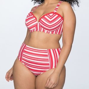 Eloquii Candy Stripe Bikini Swimsuit TOP ONLY NWT